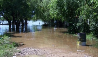 El río alcanzó los 2,65 e inundó a varias familias El río alcanzó los 2,65 e inundó a varias familias
