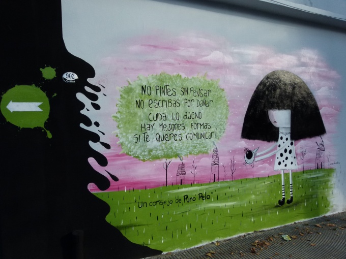 Pintaron un mural para concientizar sobre el daño a la propiedad privada