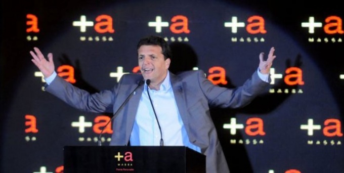 Sergio Massa al reconocer el triunfo.