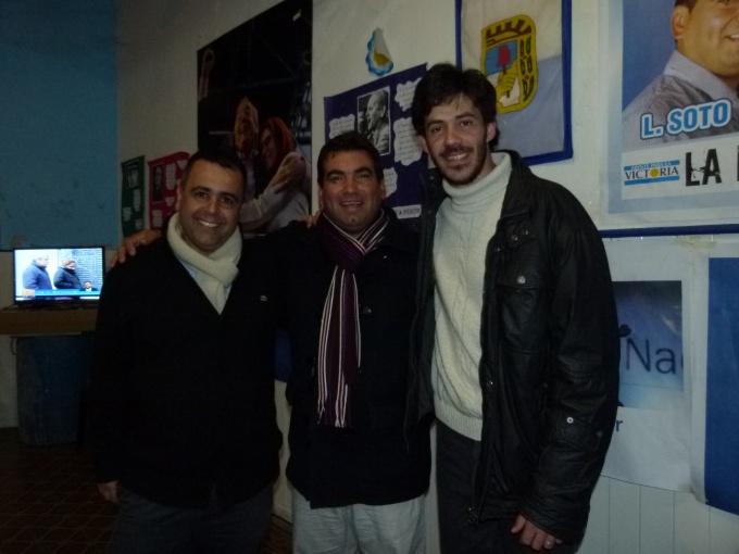 Leandro Matilla, Leonel Soto y Leonardo Lignazzi, candidatos en Zárate por el Frente Social.