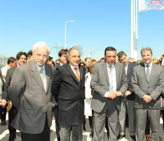 Miguel Sosa, Horacio Ippóliti, Osvaldo Cáffaro y Daniel Herrero ayer en el acto.