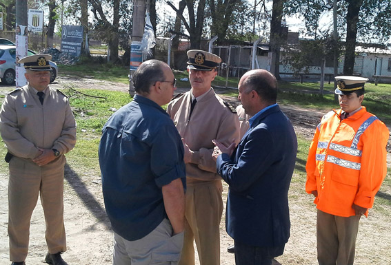 Berni y Torres esta mañana dialogaron con los efectivos.