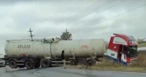 Cisterna boliviano despistó y causó caos de circulación