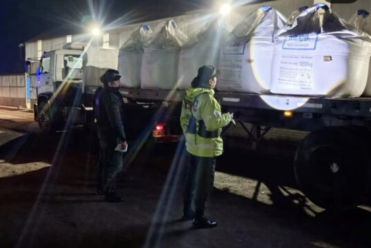 Gendarmería decomisa en San Nicolás un cargamento de carbonato de sodio