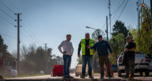 Abella supervisó el inicio del hormigonado de la segunda etapa de la reconstrucción de la Ruta 4