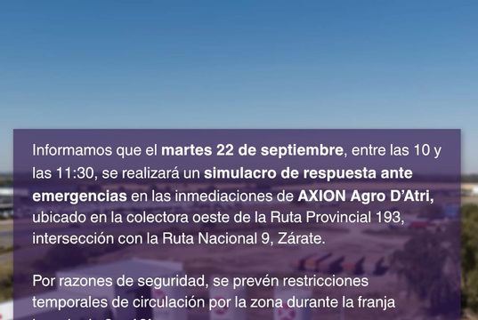 Simulacro de respuesta ante emergencias en AXION energy AGRO Zárate